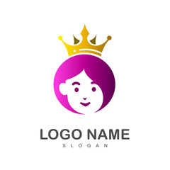 princess vector logo, beauty and fashion symbol