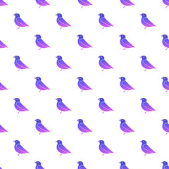 Vector seamless pattern with gradient bird symbols.