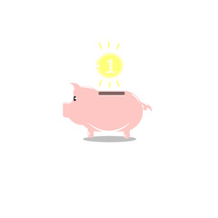 mini pig bank illustration 