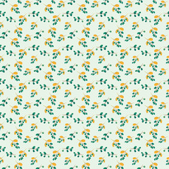 Seamless hand-painted floral, berries pattern  