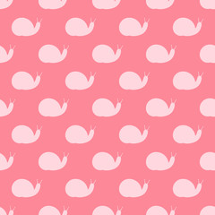 Vector seamless pattern with snails silhouettes. Snails seamless pattern.
