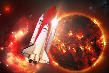 Rocket Ship in Space - Elements of this Image Furnished by NASA