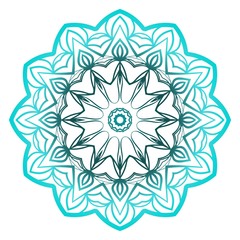 Mandala. for design, greeting card, invitation, coloring book. Arabic, Indian, motifs. Vector illustration. Blue gradient color