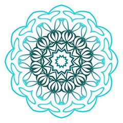 Ornamental circle pattern. Hand draw Mandala. Vintage decorative elements. vector illustration. Anti-stress therapy pattern. Blue color