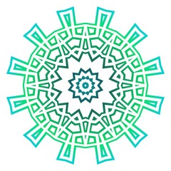 Green color Mandala flower decoration. Vector floral ornament. Tribal ethnic fashion motif for paper, textile.