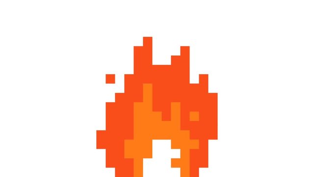 Pixel Art Style Fire 4K Animation.