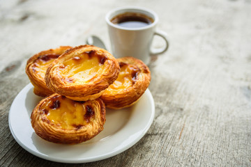 Egg tarts serving on plate