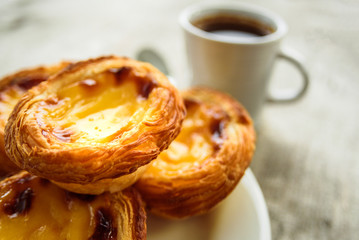 Egg tarts serving on plate