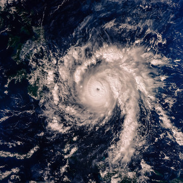 Hurricane, satellite view. The elements of this image furnished by NASA.