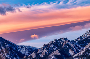 Alien Clouds Behind the Flatirons Near Sunrise