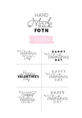 set made fonts happy valentines day