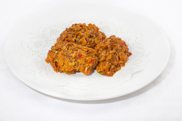 Baklava on a white background