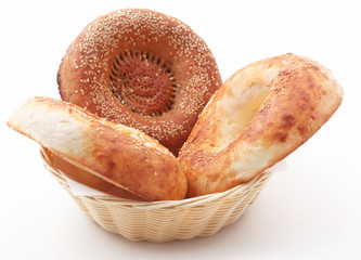 Traditional Uzbek flatbread baked in tandoor