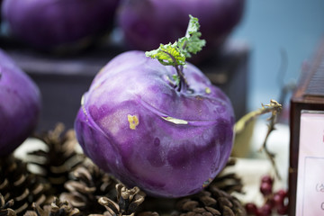 Raw Organic Purple Cabbage Kohlrabi