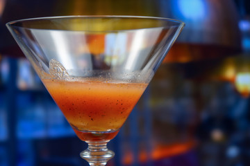 Oyster cocktail in martini glass