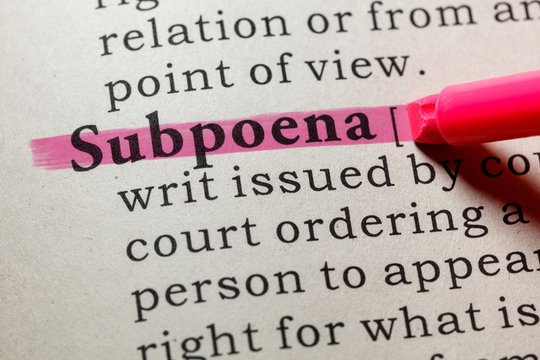 Definition Of Subpoena