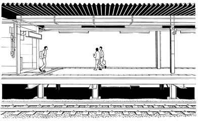 漫画風ペン画イラスト トーン カケアミ Wall Mural Haikeisouko 漫画風ペン画イラスト トーン カケアミ Wall Mural Haikeisouko