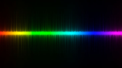 Abstract horizontal sound wave line equalizer background. Audio wave line