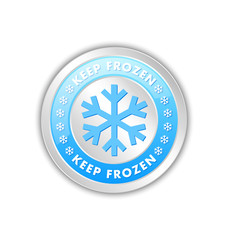 Keep frozen circular badge with snowflakes isolated on white background