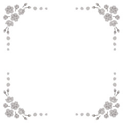 monochrome cherry blossom square frame - 245289656