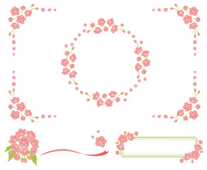 Pink cherry blossom frame - 245290026