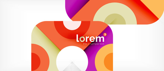 Colorful trendy geometric shapes background