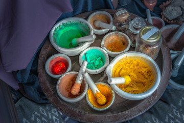 .Thai painting used water color from dust color there made from stone copper and other matterial