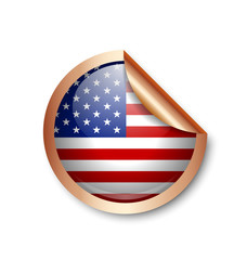 Bronze american sticker placed on white background