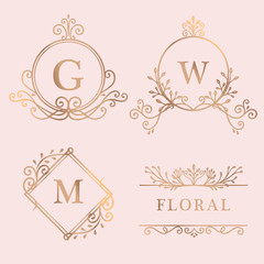 Gold framed logo collection