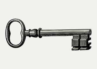 Vintage key illustration