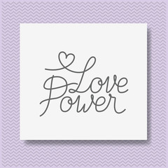 card with love female message hand made font