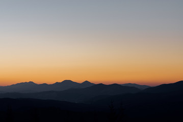 Magnificent scenic view of the mountain in the evening