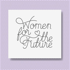 card with female future message hand made font