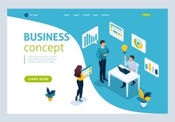 Isometric Landing Page for Business Solutions