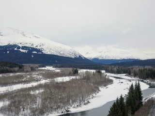 Views from the Chugach mountains in Alaska 