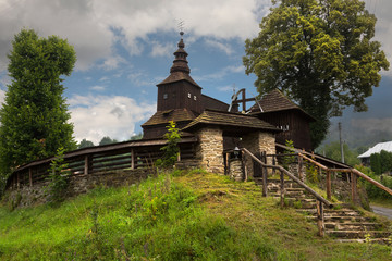 ancient wooden church, Rusky Potok, Slovakia
