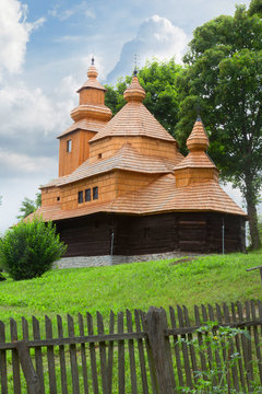 ancient wooden church, Skansen Humenne, church from Nova Sedlica, Slovakia