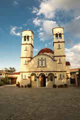 Fototapeta premium Georgioupoli, Crete island / GREECE - September 13, 2016: Beautiful church Ekklisia Analipsi serves the faithful Greeks