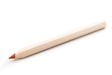 Wooden colour pencil isolated on a white background, close ap