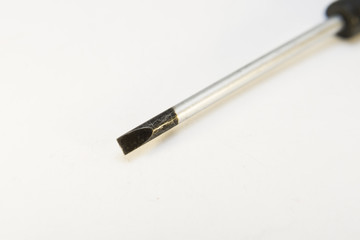 Black screwdriver isolated over the white background , set of several different foreshortenings