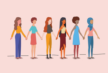Fototapeta premium group of women characters