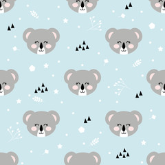 Cartoon coala seamless pattern
