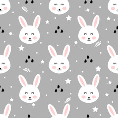 Cartoon rabbit seamless pattern