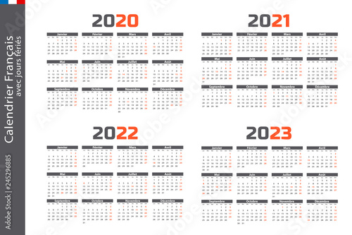"Calendrier 2020, 2021, 2022, 2023" Stock image and royalty-free vector