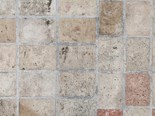 Old brick wall in antiquity and was damaged