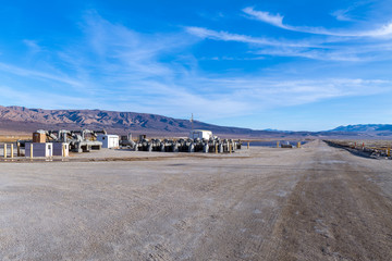 A pump station rehydrates Owens Lake, California, USA