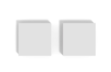 Blank white mock up template for business card, invitation car, greeting card, flyer and brochure, stack of papers on white background, 3d illustration