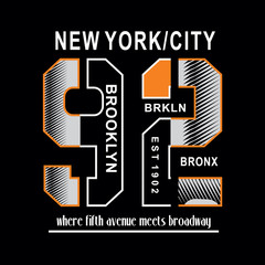 newyork brooklyn typography for t shirt print and other use - 245297658