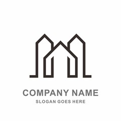 House Building Shape Architecture Business Company Vector Logo Design