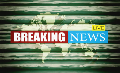 On the world map writes BREAKING NEWS - LIVE.